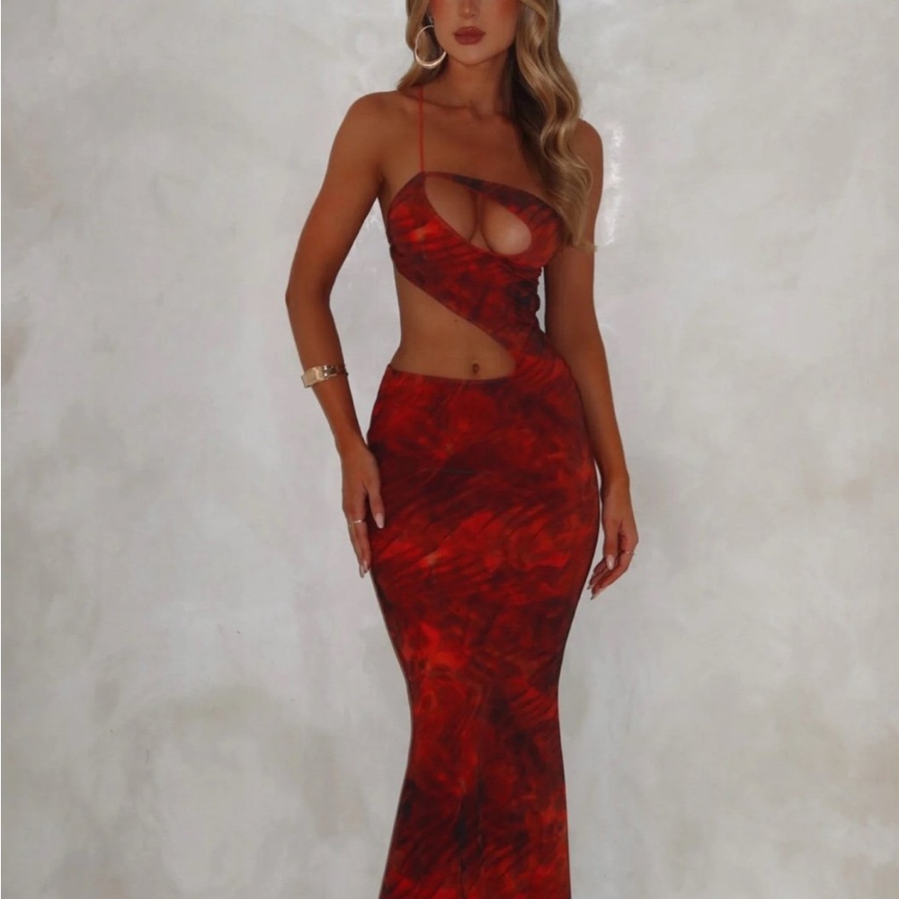 Outcast Fern Dress Stunning Red Cutout Maxi Dress